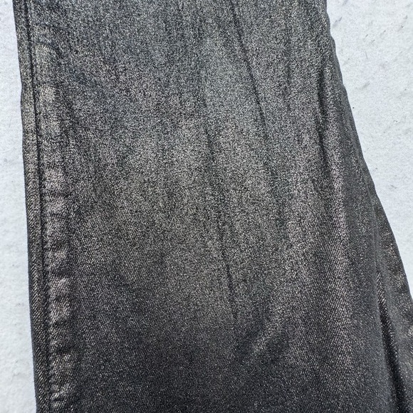 NWT $70 American Eagle Womens Flare Pants Sz 2 High Waisted Glitter Glam Disco - Picture 13 of 13